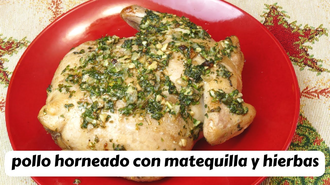 Pollo con mantequilla de hierbas en olla programable