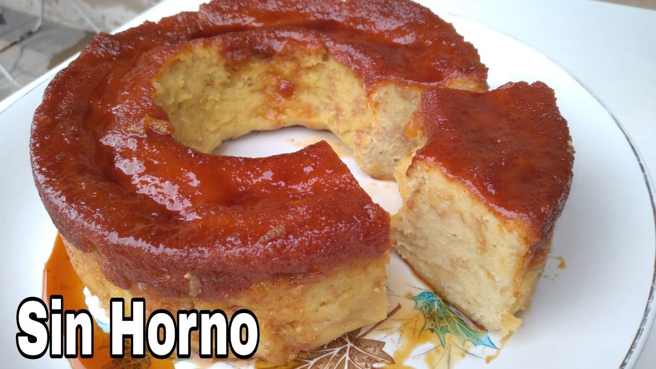 budin de pan de coccion lenta con caramelo en olla programable