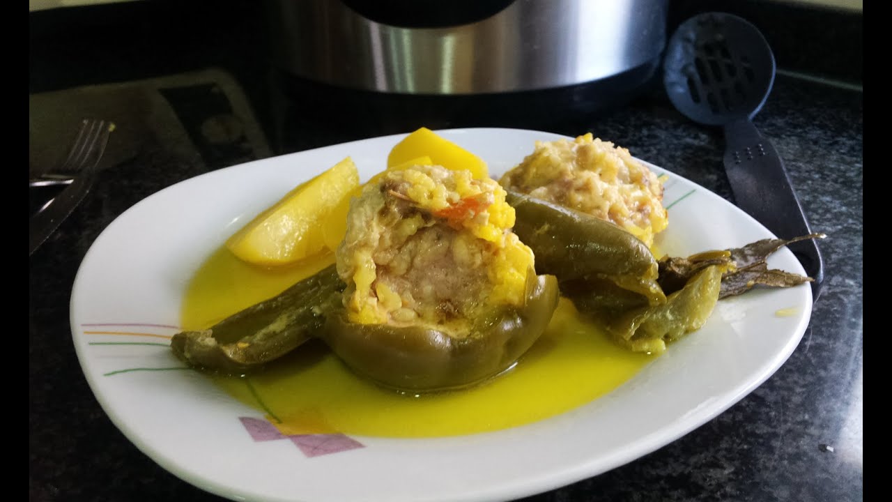 pimientos rellenos en olla programable