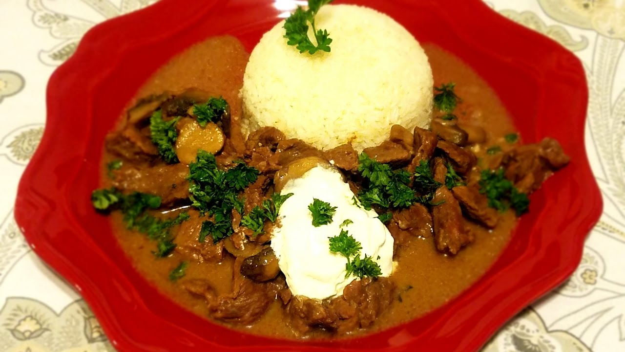 Stroganoff de ternera en olla programable